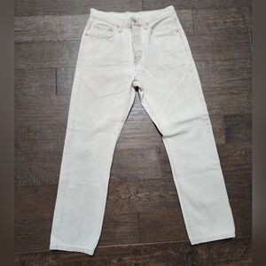 ​Levi’s 501 Original Fit Jeans Off-White Ecru Button Fly Straight Leg 30x30